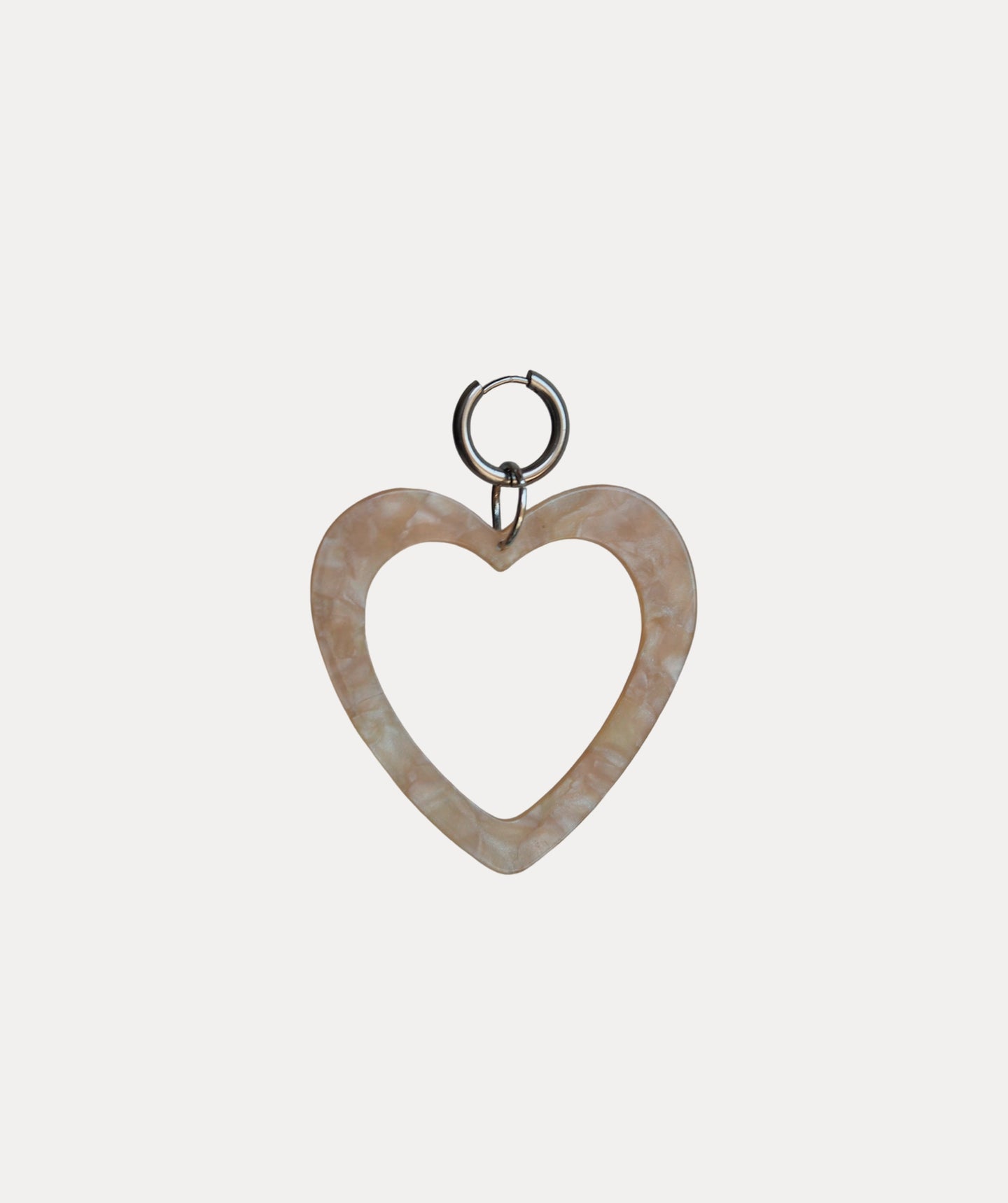 Beige Heart Earring